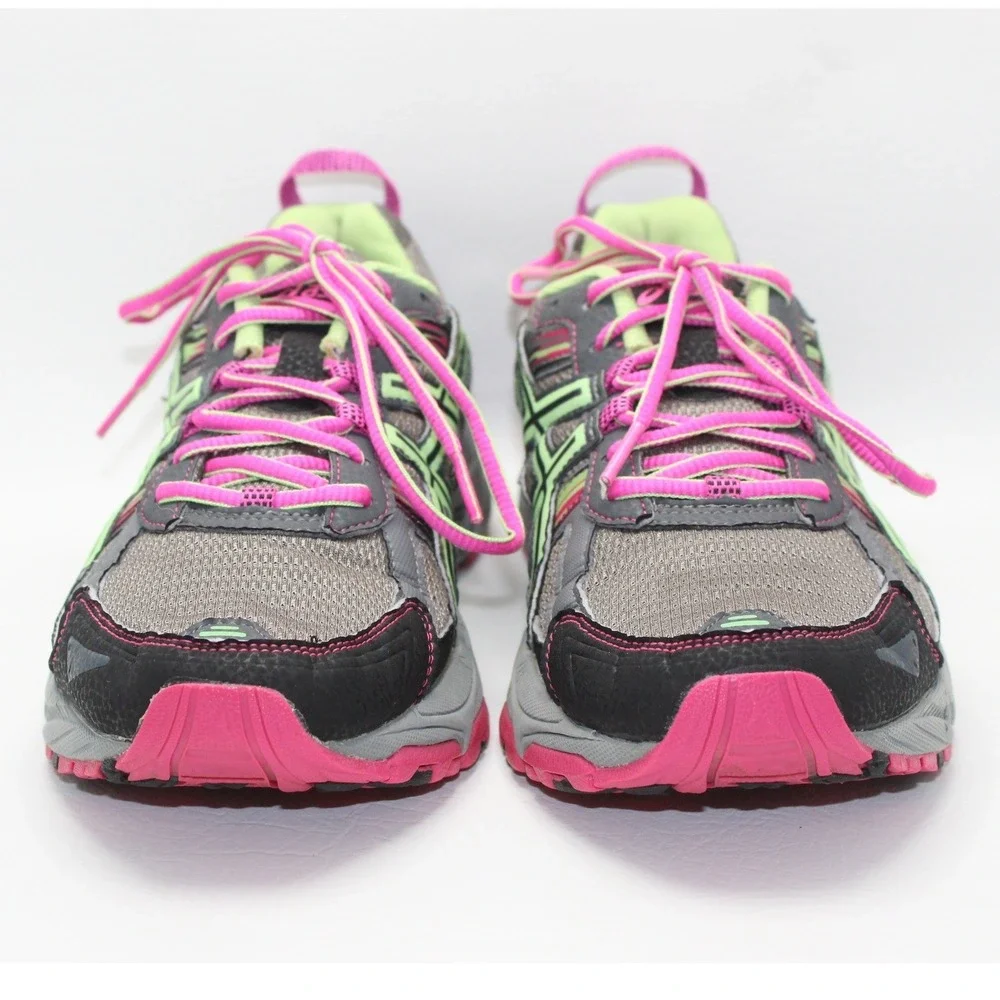 ASICS Gel-Venture 5 Womens Grey Neon Green Pink Trail Running Shoes T5N8N 11